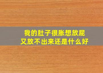 我的肚子很胀想放屁又放不出来还是什么好