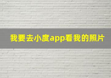 我要去小度app看我的照片