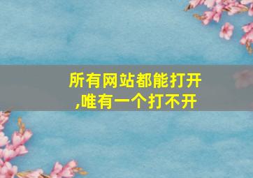 所有网站都能打开,唯有一个打不开