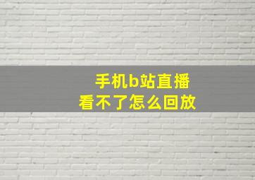 手机b站直播看不了怎么回放