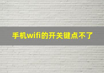 手机wifi的开关键点不了