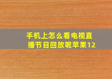 手机上怎么看电视直播节目回放呢苹果12