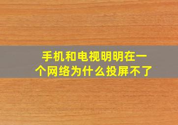 手机和电视明明在一个网络为什么投屏不了