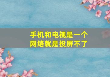 手机和电视是一个网络就是投屏不了