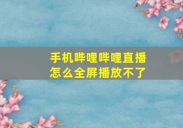 手机哔哩哔哩直播怎么全屏播放不了