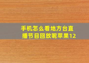 手机怎么看地方台直播节目回放呢苹果12