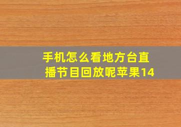 手机怎么看地方台直播节目回放呢苹果14