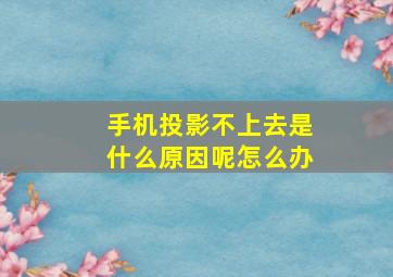 手机投影不上去是什么原因呢怎么办