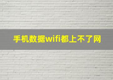 手机数据wifi都上不了网