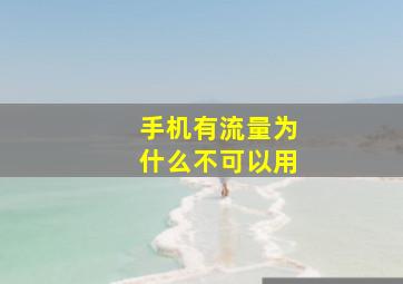 手机有流量为什么不可以用