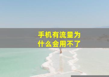 手机有流量为什么会用不了