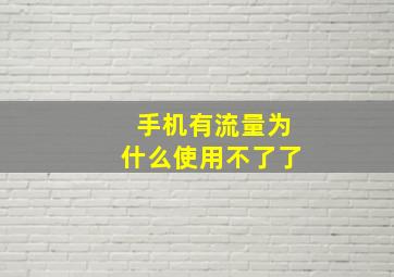 手机有流量为什么使用不了了