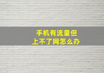 手机有流量但上不了网怎么办