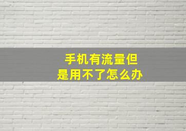 手机有流量但是用不了怎么办