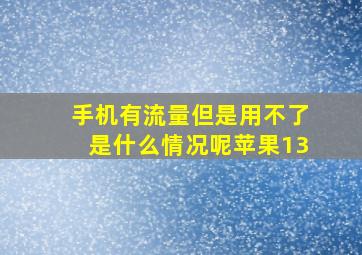 手机有流量但是用不了是什么情况呢苹果13