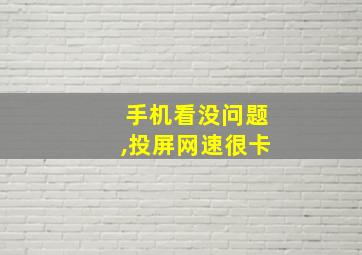 手机看没问题,投屏网速很卡