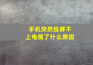 手机突然投屏不上电视了什么原因