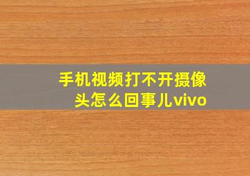 手机视频打不开摄像头怎么回事儿vivo