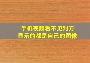 手机视频看不见对方显示的都是自己的图像