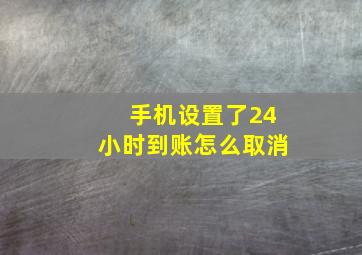 手机设置了24小时到账怎么取消