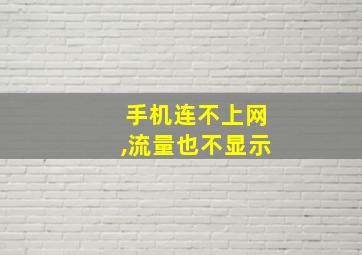 手机连不上网,流量也不显示