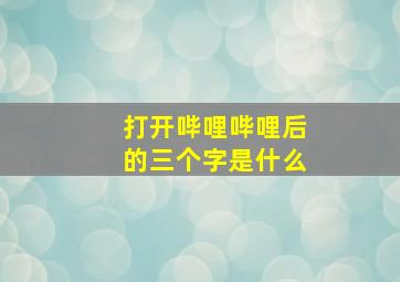 打开哔哩哔哩后的三个字是什么