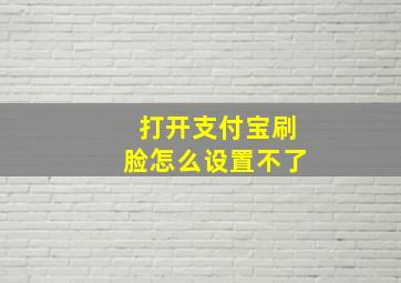 打开支付宝刷脸怎么设置不了