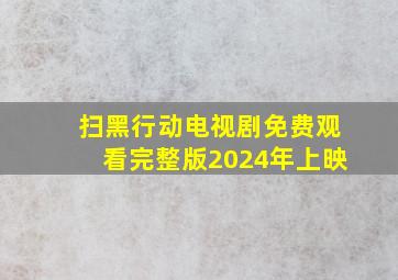 扫黑行动电视剧免费观看完整版2024年上映