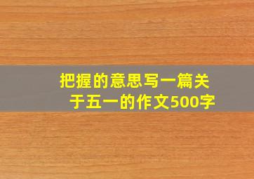 把握的意思写一篇关于五一的作文500字