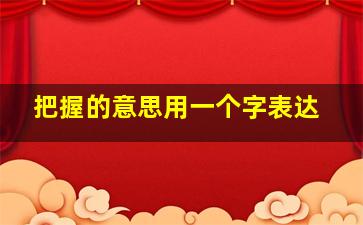 把握的意思用一个字表达