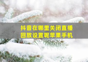 抖音在哪里关闭直播回放设置呢苹果手机