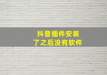 抖音插件安装了之后没有软件