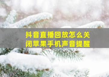 抖音直播回放怎么关闭苹果手机声音提醒