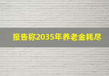 报告称2035年养老金耗尽