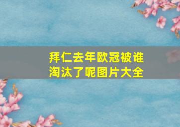 拜仁去年欧冠被谁淘汰了呢图片大全