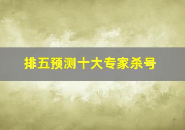 排五预测十大专家杀号