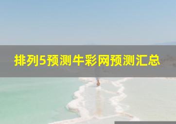 排列5预测牛彩网预测汇总