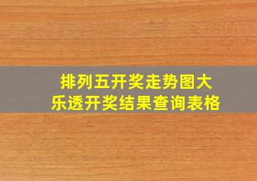 排列五开奖走势图大乐透开奖结果查询表格