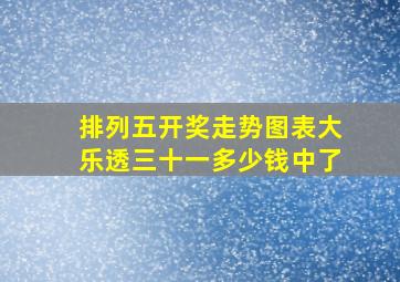 排列五开奖走势图表大乐透三十一多少钱中了