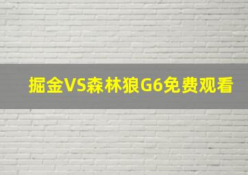 掘金VS森林狼G6免费观看