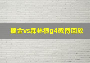 掘金vs森林狼g4微博回放