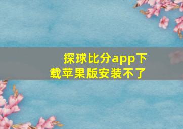 探球比分app下载苹果版安装不了