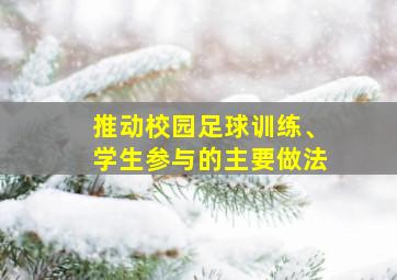 推动校园足球训练、学生参与的主要做法