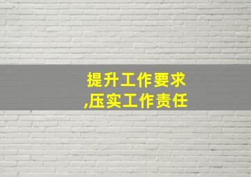 提升工作要求,压实工作责任