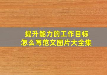 提升能力的工作目标怎么写范文图片大全集