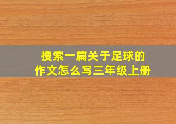 搜索一篇关于足球的作文怎么写三年级上册