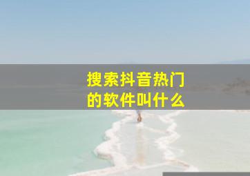 搜索抖音热门的软件叫什么