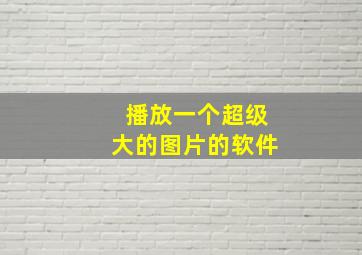 播放一个超级大的图片的软件