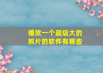 播放一个超级大的照片的软件有哪些