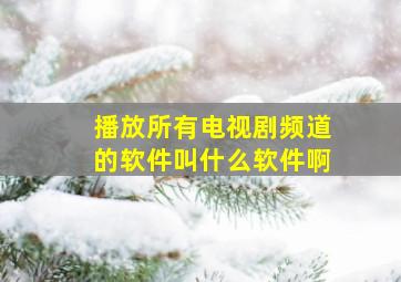 播放所有电视剧频道的软件叫什么软件啊